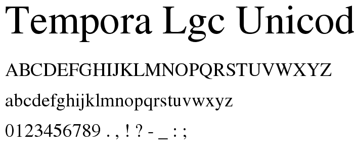 Tempora LGC Unicode police